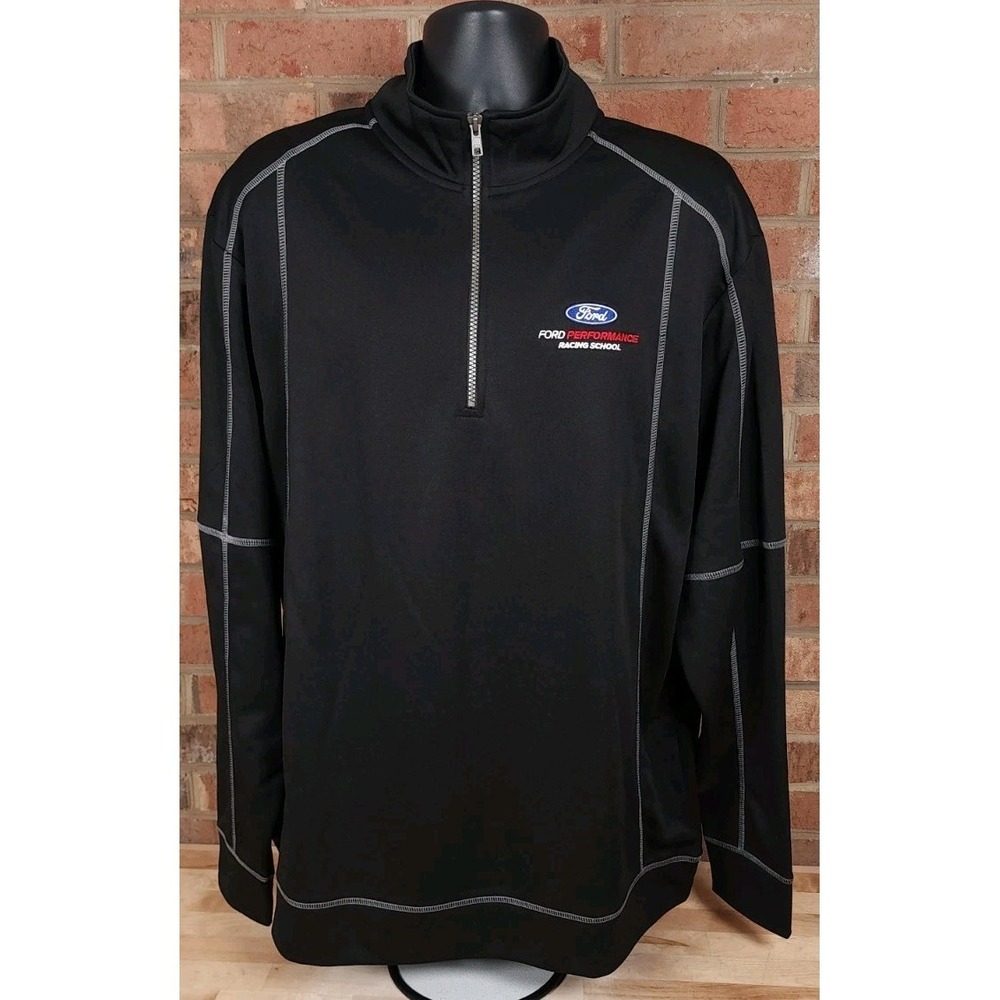 Ford Performance Racing School 1/4 Zip Pullover Black Jacket Mens 2XL NEW Clique